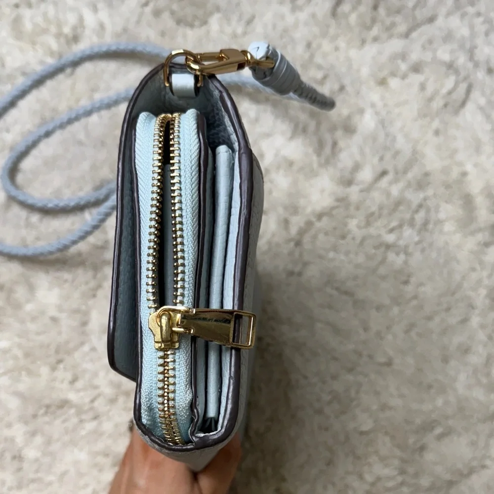 Tory Burch Taylor Flat Wallet Seltzer Blue